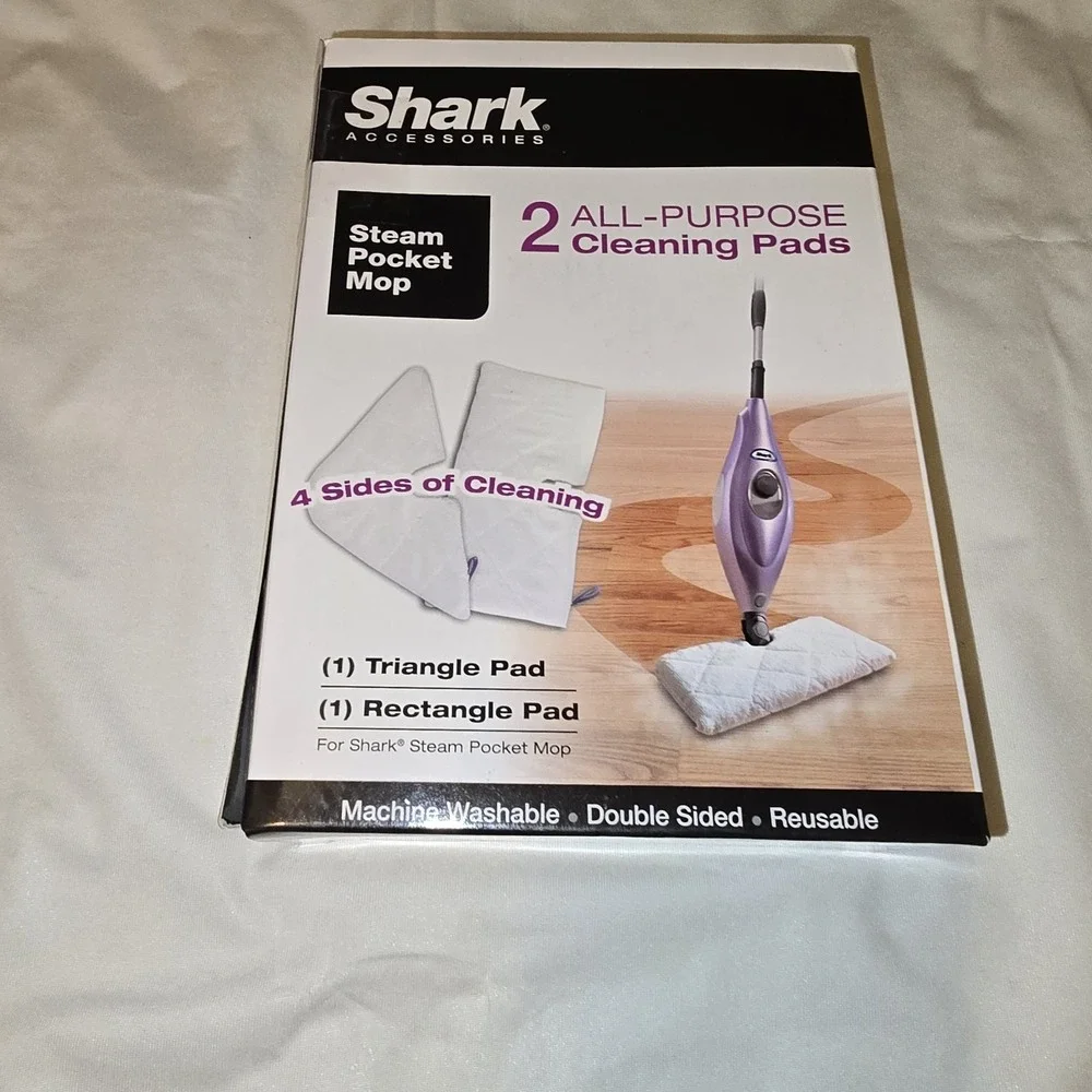 2 Shark ~Steam Pocket Mop~ All-Purpose Cleaning Pads (1 Rectangle & 1 Triangle)